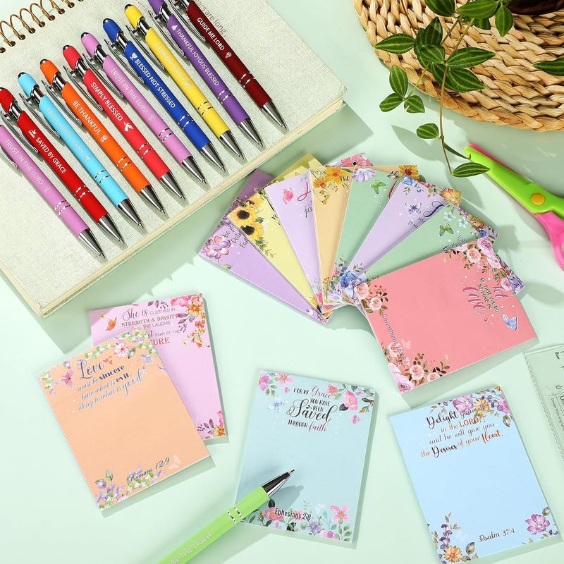 Geyee 24 Pcs Religious Sticky Notes with Funny Pens 3 x 4 Inch to Do List Notepads with Sayings Pen for Valentines Coworkers Nurse Teacher Employee Office Staff Work Team Appreciation Gifts - Image 4